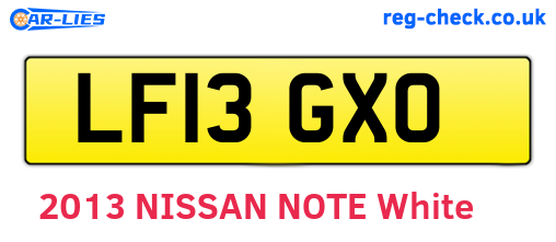 LF13GXO are the vehicle registration plates.