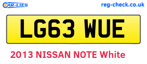LG63WUE are the vehicle registration plates.