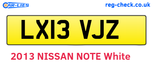 LX13VJZ are the vehicle registration plates.