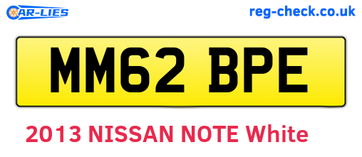 MM62BPE are the vehicle registration plates.