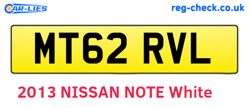 MT62RVL are the vehicle registration plates.