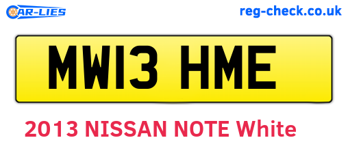 MW13HME are the vehicle registration plates.