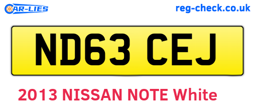 ND63CEJ are the vehicle registration plates.
