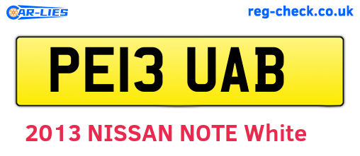 PE13UAB are the vehicle registration plates.