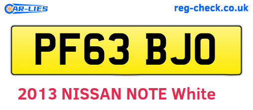 PF63BJO are the vehicle registration plates.