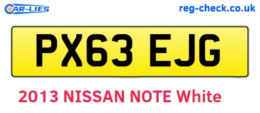 PX63EJG are the vehicle registration plates.