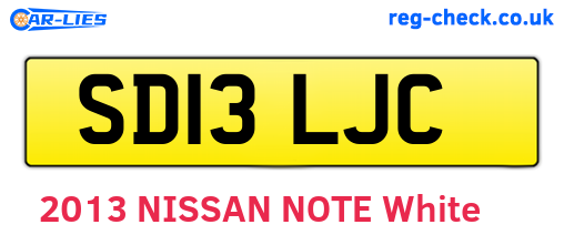 SD13LJC are the vehicle registration plates.