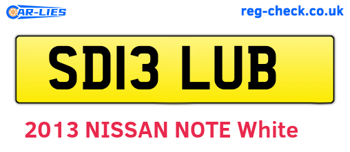 SD13LUB are the vehicle registration plates.