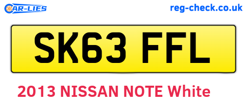 SK63FFL are the vehicle registration plates.
