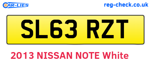SL63RZT are the vehicle registration plates.