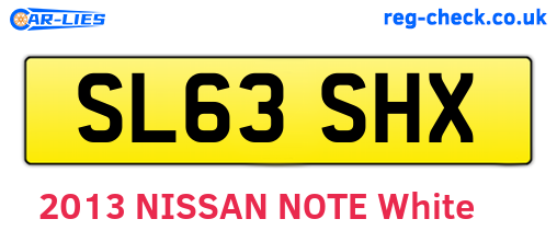 SL63SHX are the vehicle registration plates.