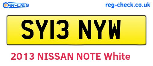 SY13NYW are the vehicle registration plates.