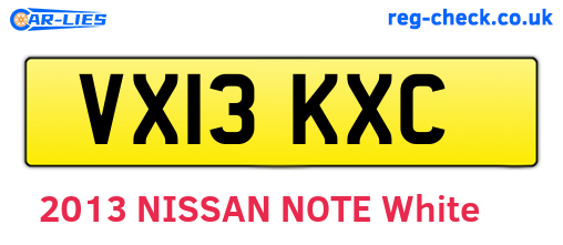 VX13KXC are the vehicle registration plates.