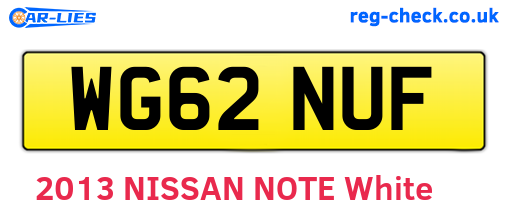 WG62NUF are the vehicle registration plates.