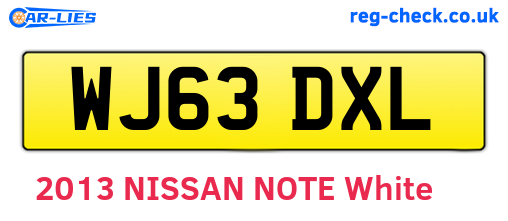 WJ63DXL are the vehicle registration plates.