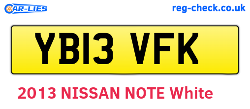 YB13VFK are the vehicle registration plates.