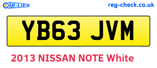 YB63JVM are the vehicle registration plates.