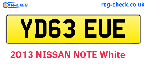YD63EUE are the vehicle registration plates.