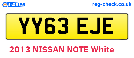 YY63EJE are the vehicle registration plates.