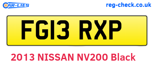 FG13RXP are the vehicle registration plates.