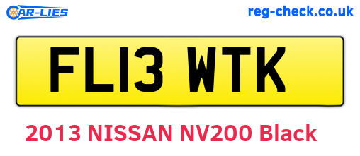 FL13WTK are the vehicle registration plates.