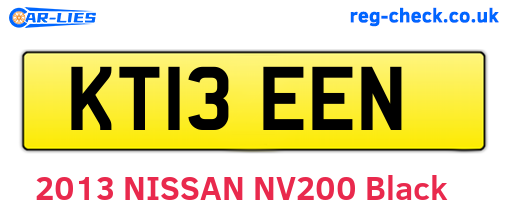KT13EEN are the vehicle registration plates.