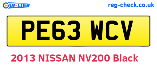 PE63WCV are the vehicle registration plates.