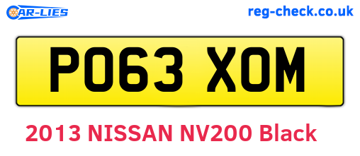 PO63XOM are the vehicle registration plates.
