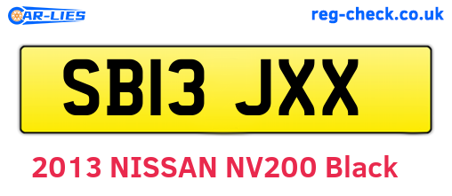 SB13JXX are the vehicle registration plates.