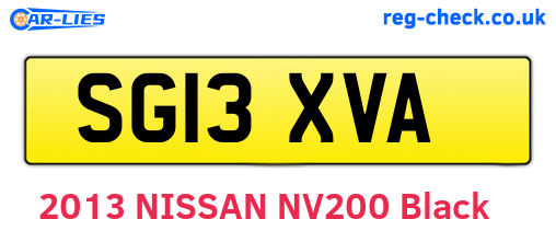 SG13XVA are the vehicle registration plates.