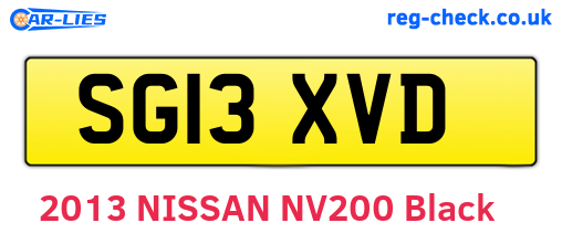 SG13XVD are the vehicle registration plates.
