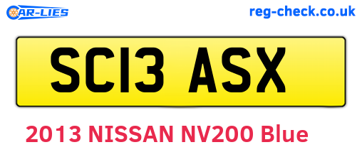 SC13ASX are the vehicle registration plates.