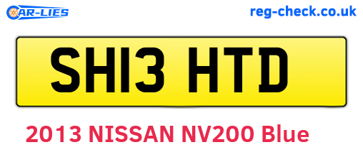 SH13HTD are the vehicle registration plates.