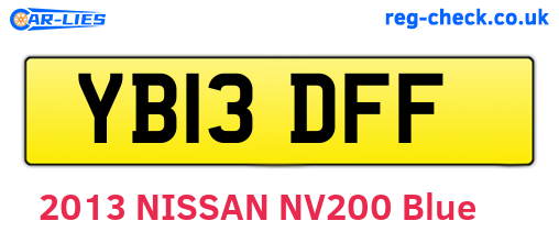 YB13DFF are the vehicle registration plates.