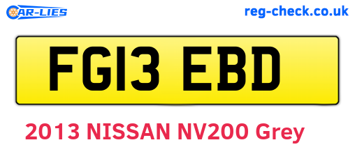 FG13EBD are the vehicle registration plates.