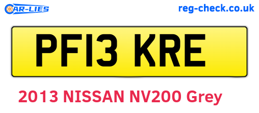PF13KRE are the vehicle registration plates.