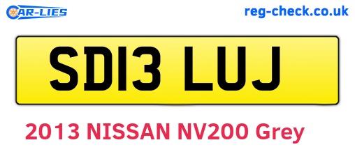 SD13LUJ are the vehicle registration plates.