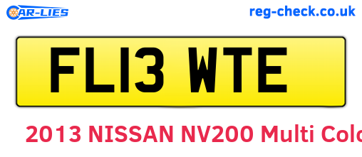 FL13WTE are the vehicle registration plates.