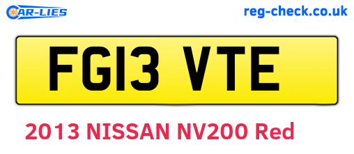 FG13VTE are the vehicle registration plates.