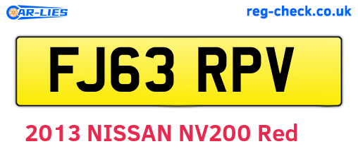 FJ63RPV are the vehicle registration plates.
