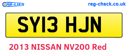SY13HJN are the vehicle registration plates.