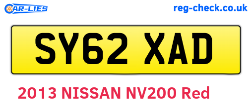SY62XAD are the vehicle registration plates.
