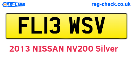 FL13WSV are the vehicle registration plates.