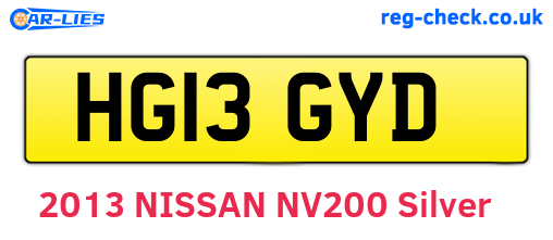 HG13GYD are the vehicle registration plates.