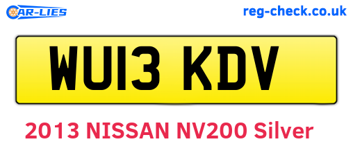 WU13KDV are the vehicle registration plates.