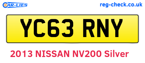 YC63RNY are the vehicle registration plates.
