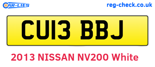 CU13BBJ are the vehicle registration plates.