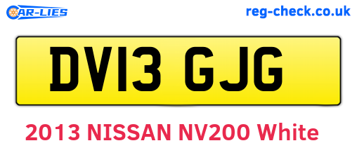DV13GJG are the vehicle registration plates.