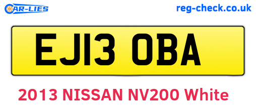 EJ13OBA are the vehicle registration plates.