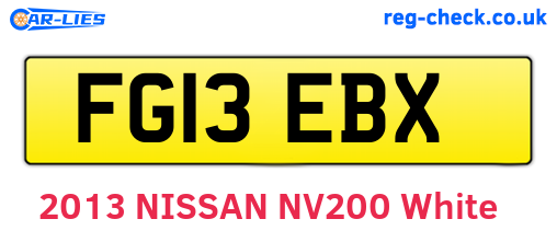 FG13EBX are the vehicle registration plates.